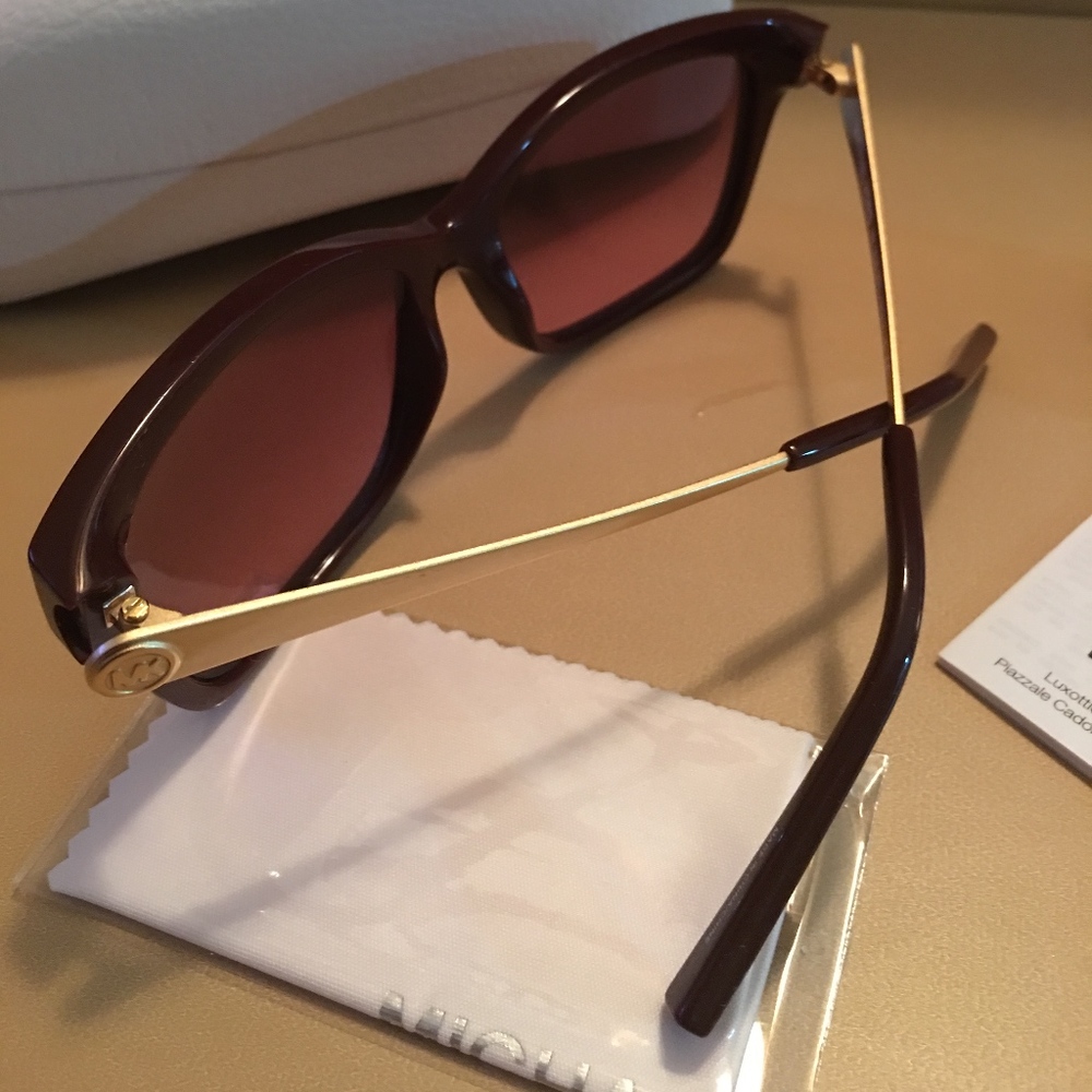 NIB MICHAEL KORS BURGUNDY & GOLD SUNGLASSES - SEXY - Picture 6 of 8
